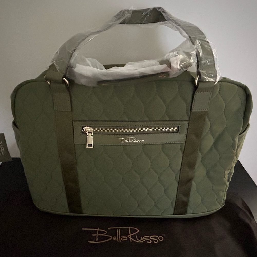 Bella Russo Olive Quilted Travel Bag